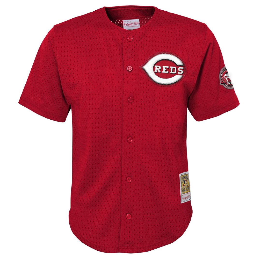 Cincinnati Reds Ken Griffey Jr. Mitchell & Ness Youth Cooperstown Mesh Batting Practice Jersey - Red