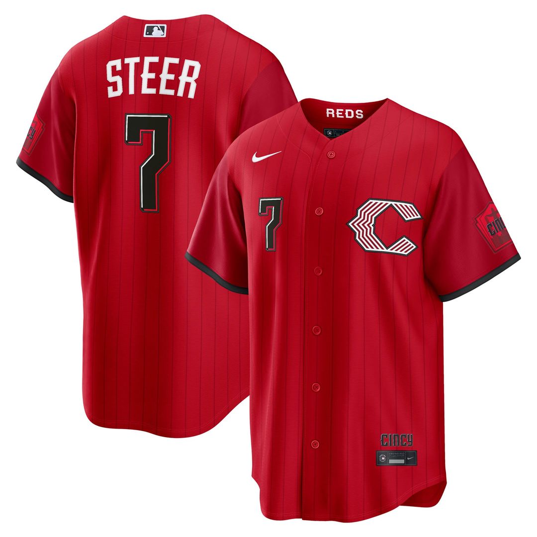 Cincinnati Reds Spencer Steer Nike 2026 City Connect Stadium Jersey - Red