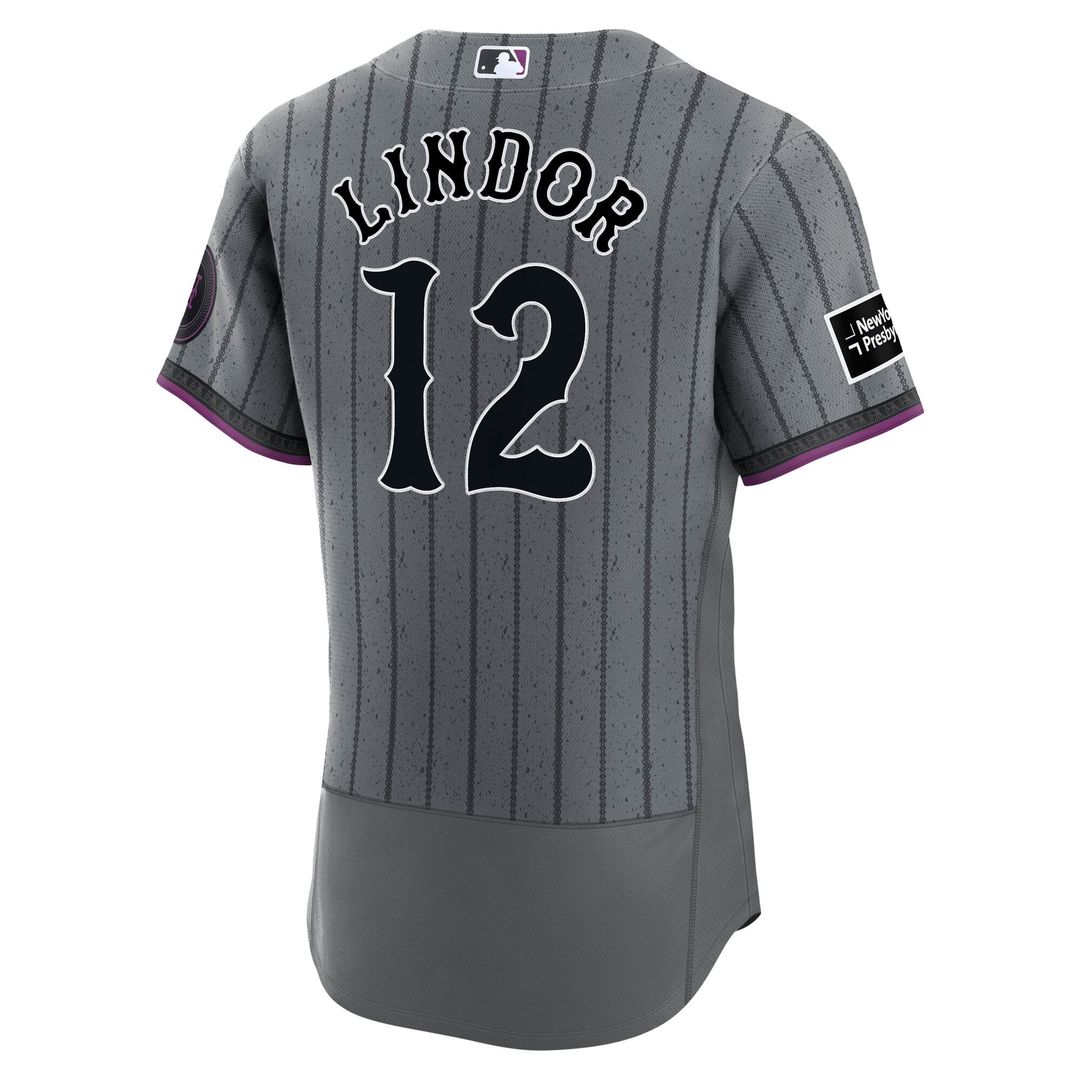 New York Mets Francisco Lindor Nike City Connect Authentic Sponsor Patch Jersey - Gray