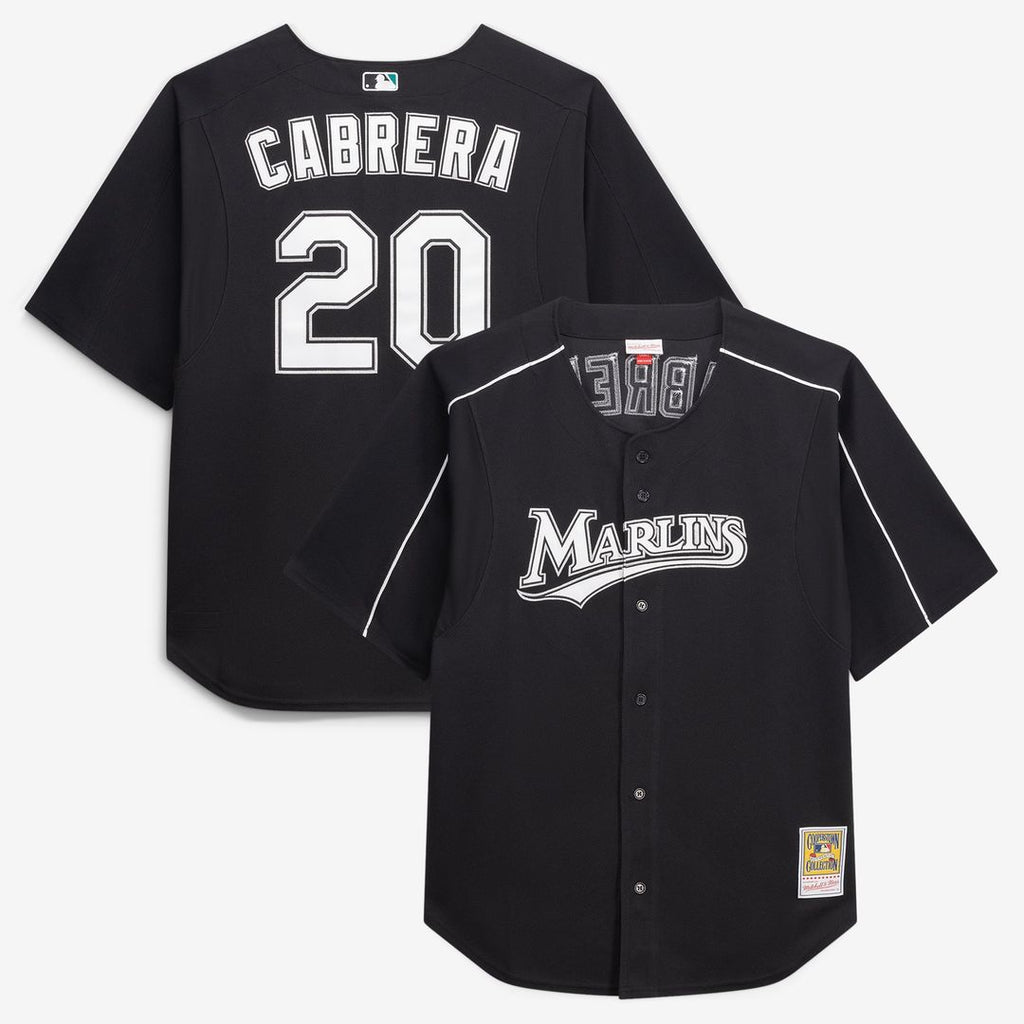 Miami Marlins Miguel Cabrera Mitchell & Ness Big & Tall Cooperstown Mesh Batting Practice Jersey - Black