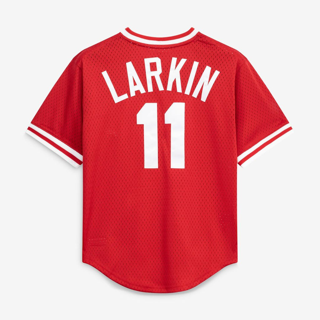 Cincinnati Reds Barry Larkin Mitchell & Ness Authentic Batting Practice Jersey - Red