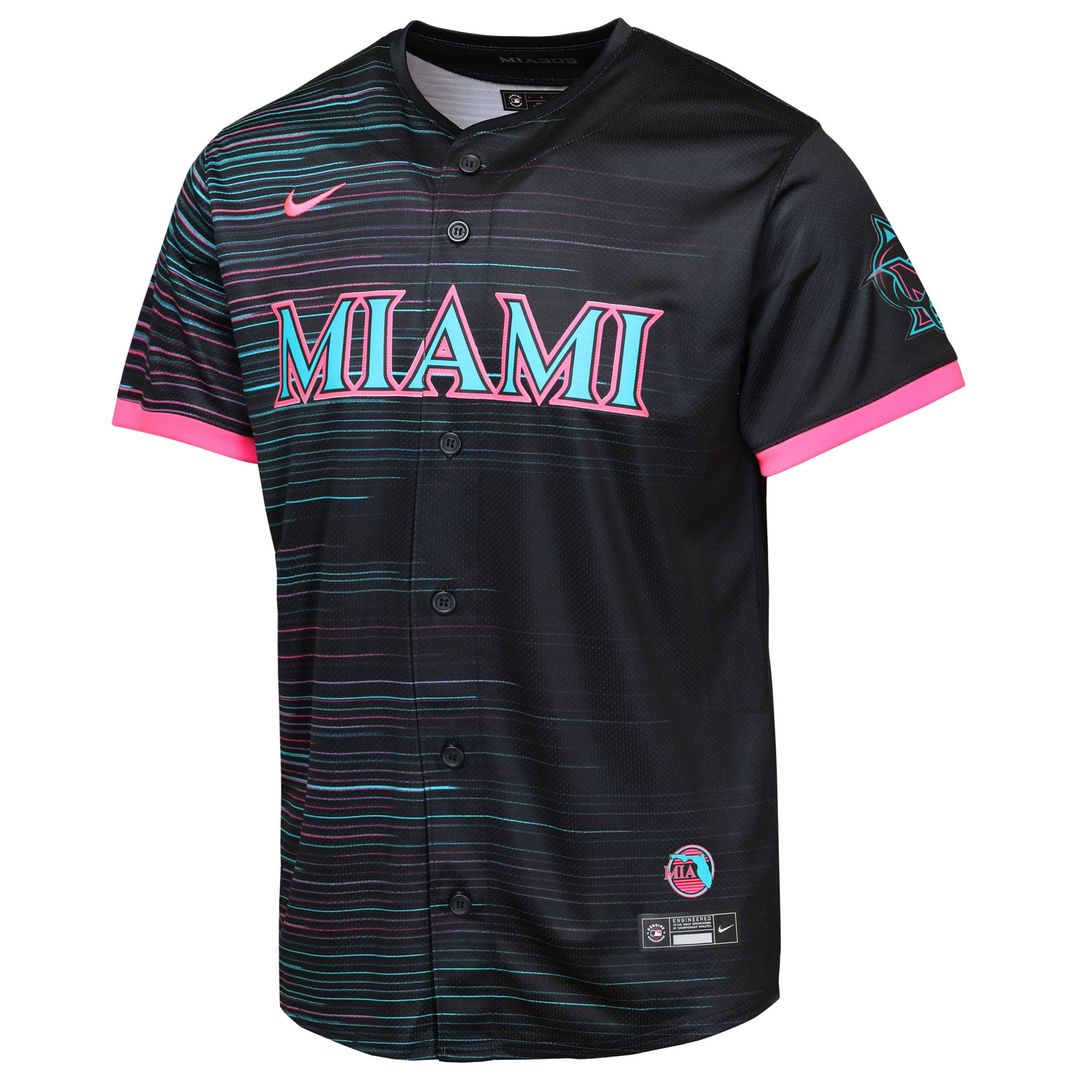 Miami Marlins Youth 2025 City Connect Limited Jersey - Black