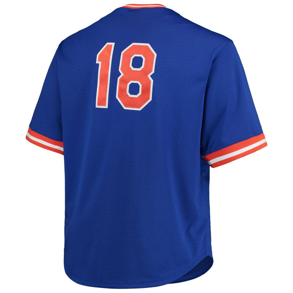 New York Mets Darryl Strawberry Mitchell & Ness Big & Tall Cooperstown Mesh Batting Practice Jersey - Royal