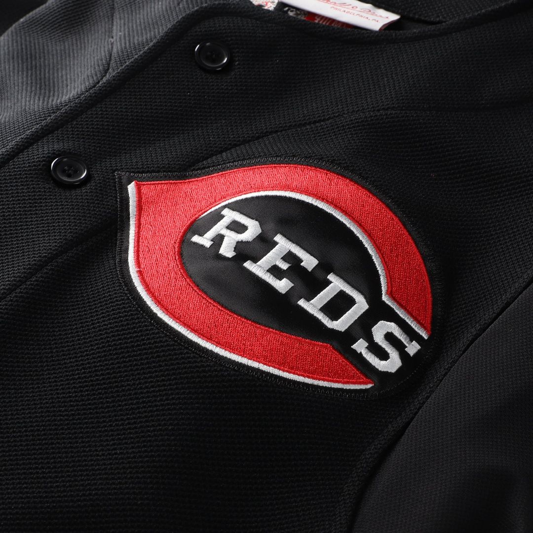 Cincinnati Reds Ken Griffey Jr. Mitchell & Ness Cooperstown Authentic Mesh Batting Practice Jersey - Black