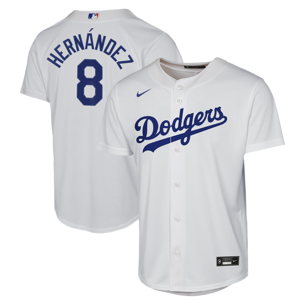 Los Angeles Dodgers Enrique Hern¨¢ndez Nike Youth Home Baseline Jersey - White
