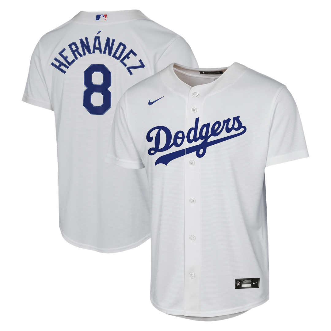 Los Angeles Dodgers Enrique Hern¨¢ndez Nike Youth Home Baseline Jersey - White