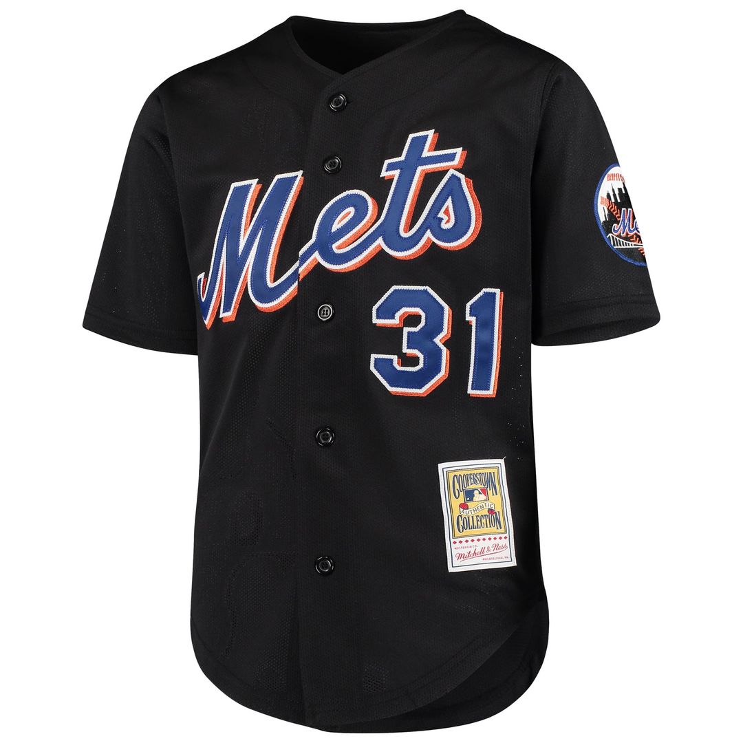New York Mets Mike Piazza Mitchell & Ness Youth Cooperstown Mesh Batting Practice Jersey - Black