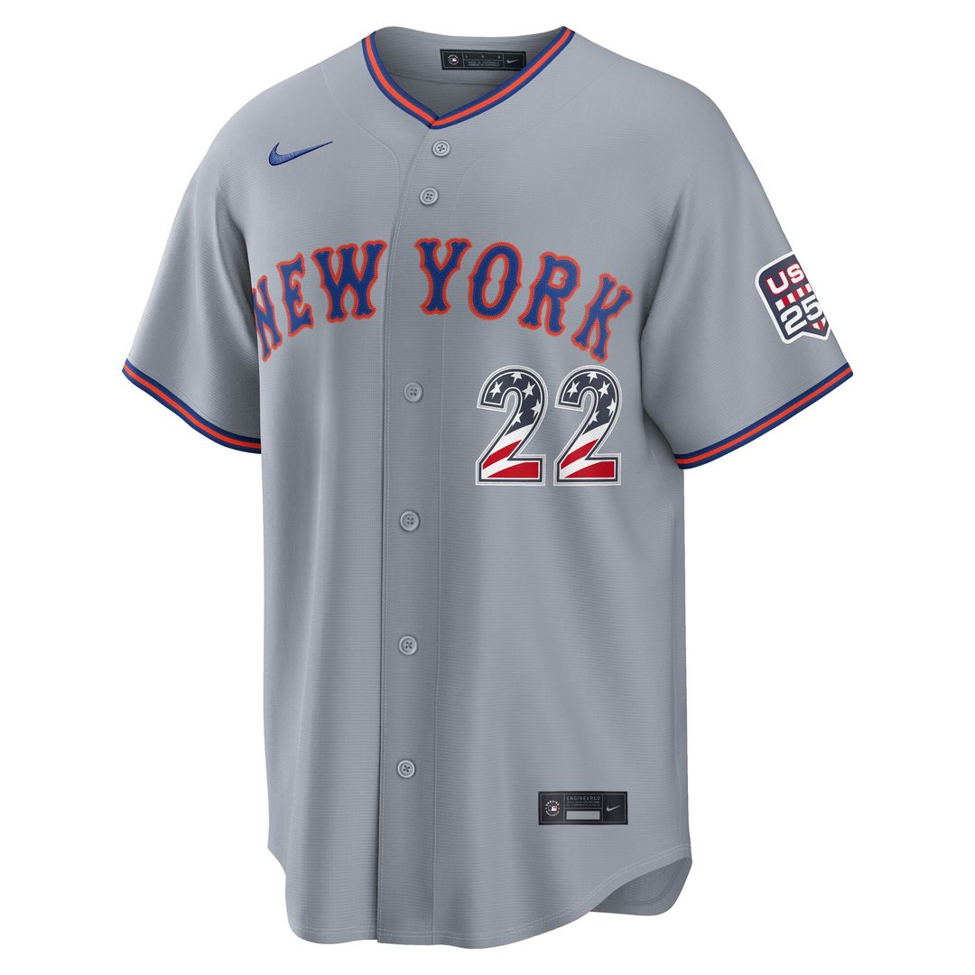 New York Mets Juan Soto Nike USA 250 Fourth of July Road Stadium Jersey - Gray
