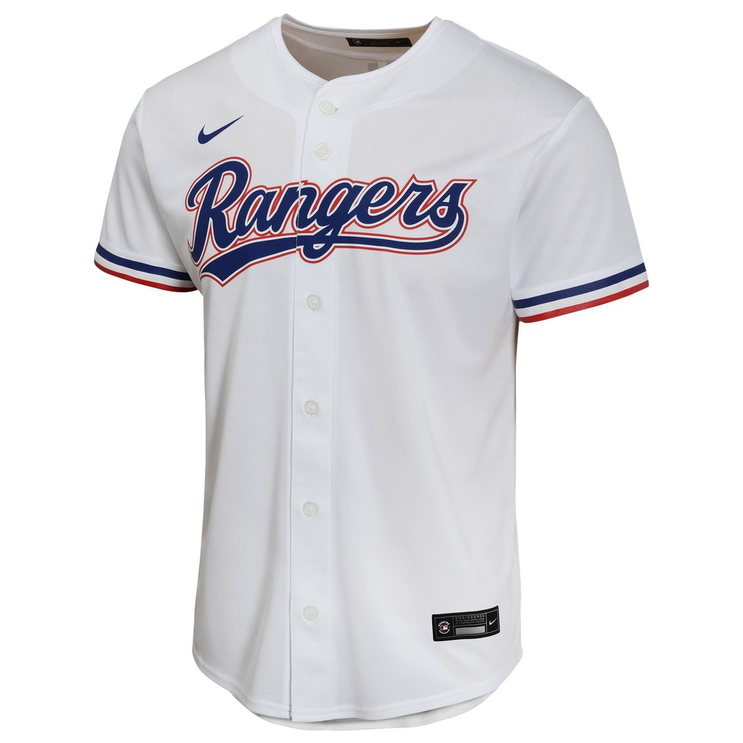 Texas Rangers Jacob deGrom Nike Youth Home Game Player Jersey - White
