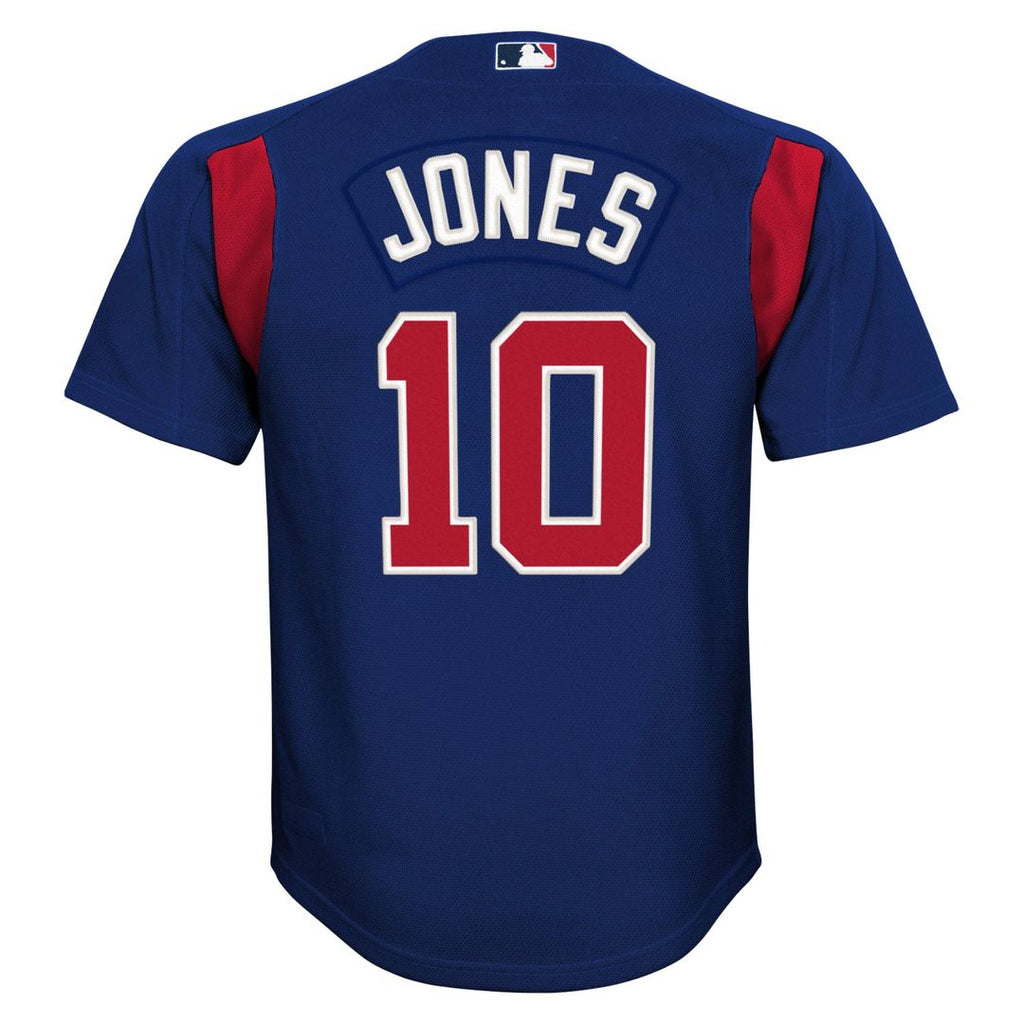Atlanta Braves Chipper Jones Mitchell & Ness Youth Cooperstown Mesh Batting Practice Jersey - Navy