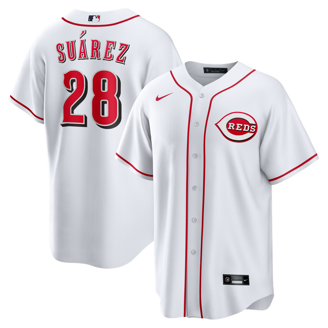 Cincinnati Reds Eugenio Su¨¢rez Nike Home Replica Jersey - White