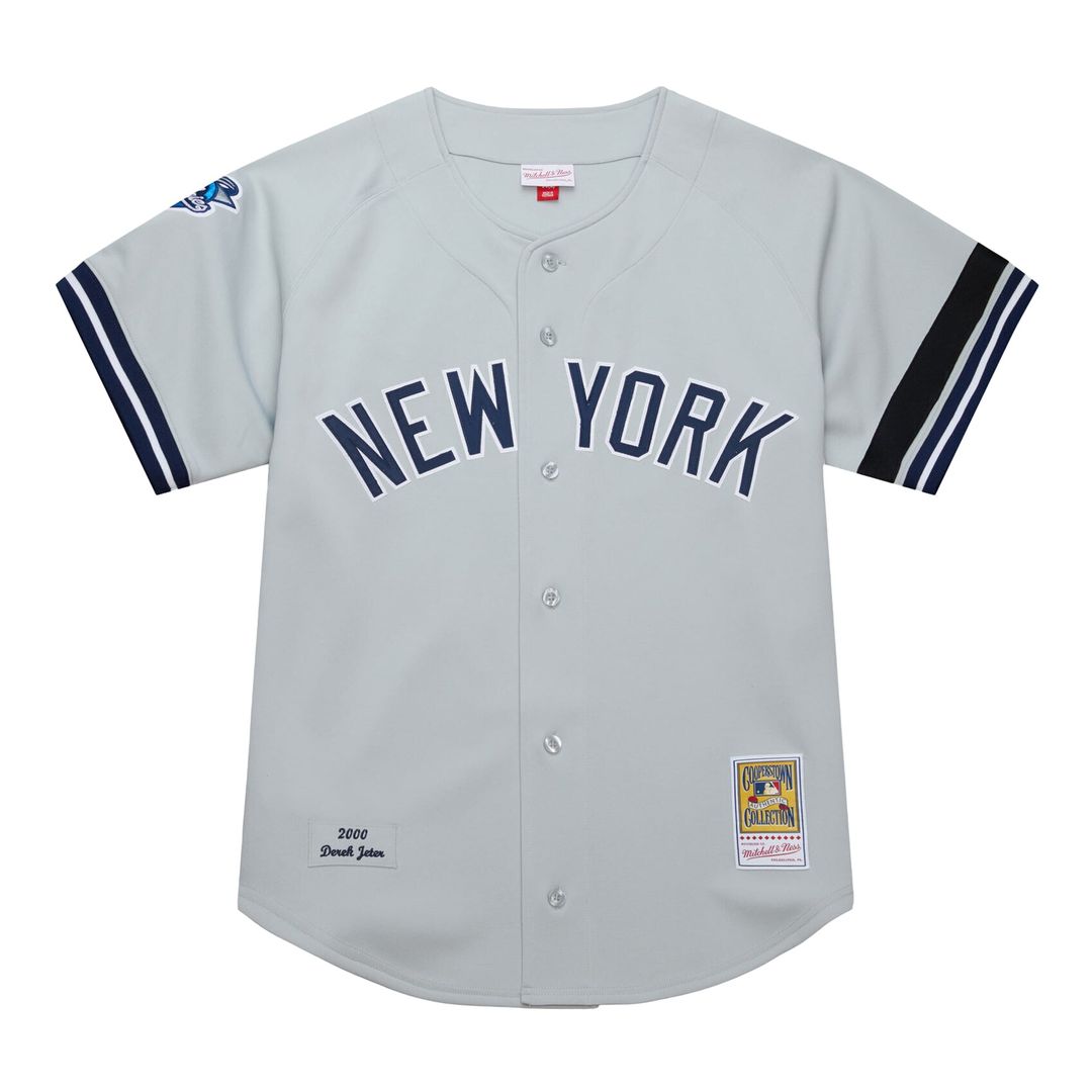 New York Yankees Derek Jeter Mitchell & Ness Cooperstown 2000 World Series Authentic Jersey - Gray