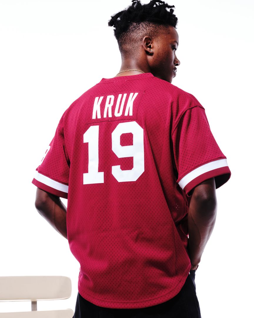 Philadelphia Phillies John Kruk Mitchell & Ness Big & Tall Cooperstown Mesh Batting Practice Jersey - Burgundy