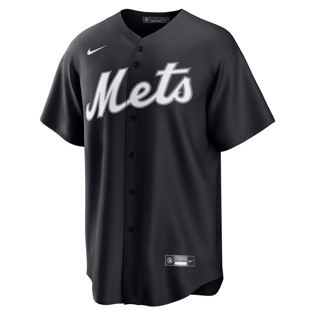 New York Mets Francisco Lindor Nike Replica Player Jersey - Black