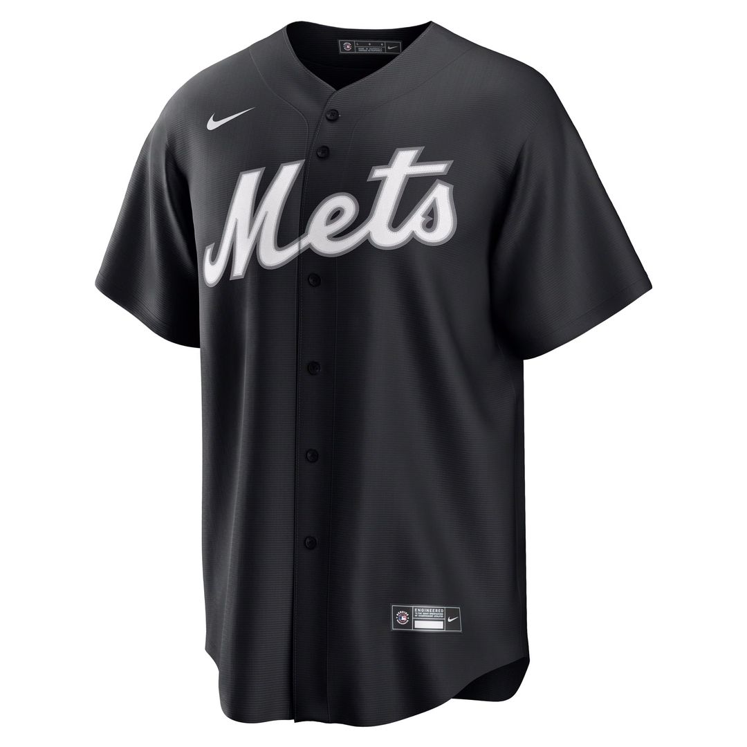 New York Mets Francisco Lindor Nike Replica Player Jersey - Black