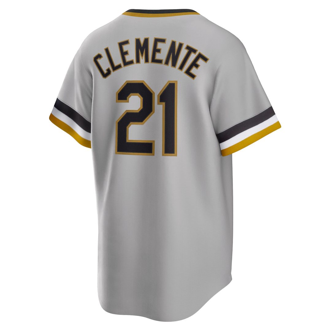 Pittsburgh Pirates Roberto Clemente Nike Road Cooperstown Player Jersey - Gray