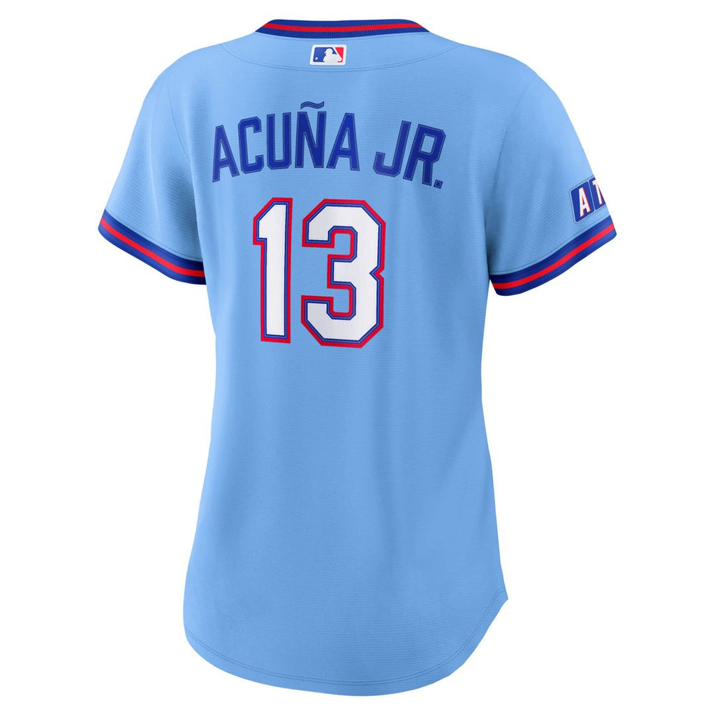Atlanta Braves Ronald Acu?a Jr. Nike Women's 2026 City Connect Stadium Jersey - Powder Blue