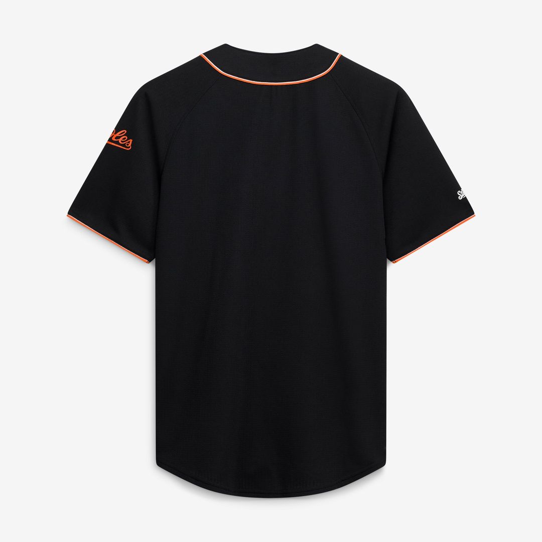 Baltimore Orioles Stitches Team Color Full - Button Fashion Jersey - Black