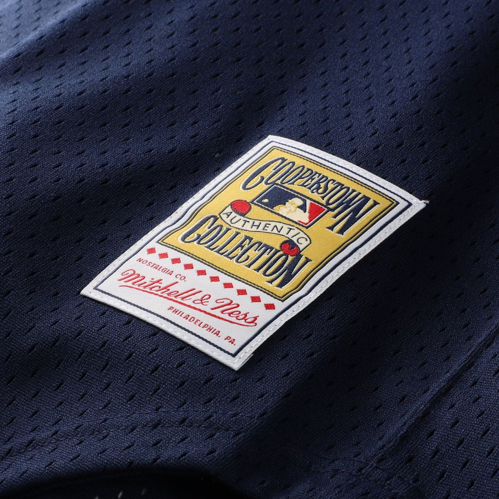New York Yankees Rickey Henderson Mitchell & Ness Cooperstown Mesh Batting Practice Button - Up Jersey - Navy