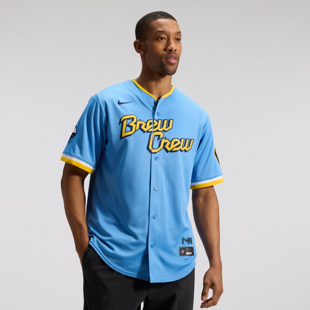 Milwaukee Brewers Nike City Connect Replica Team Jersey - Powder Blue