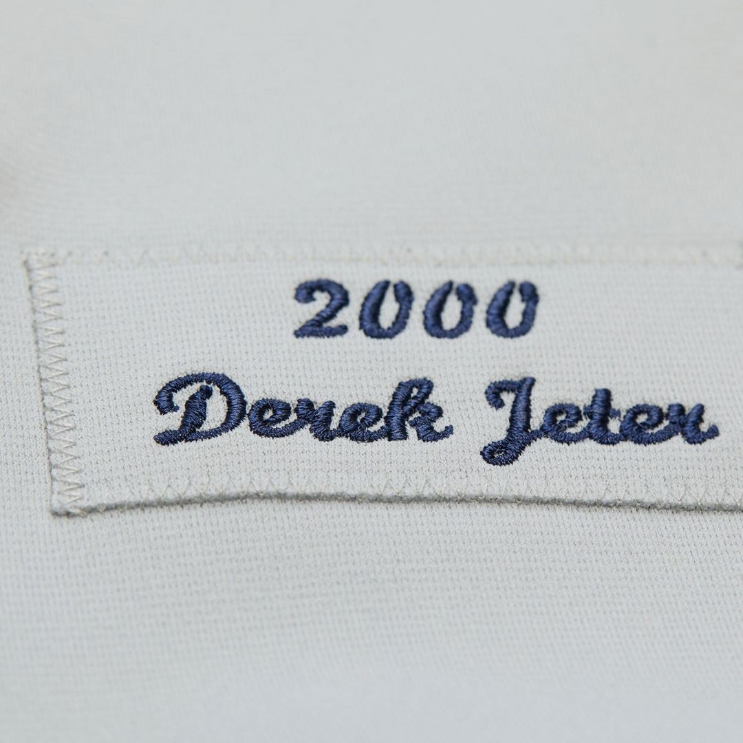 New York Yankees Derek Jeter Mitchell & Ness Cooperstown 2000 World Series Authentic Jersey - Gray