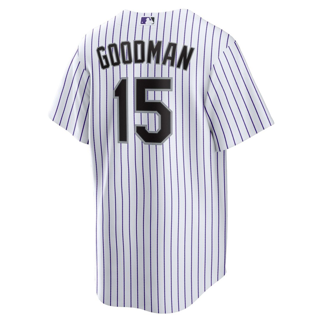Colorado Rockies Hunter Goodman Nike Youth Home Replica Jersey - White