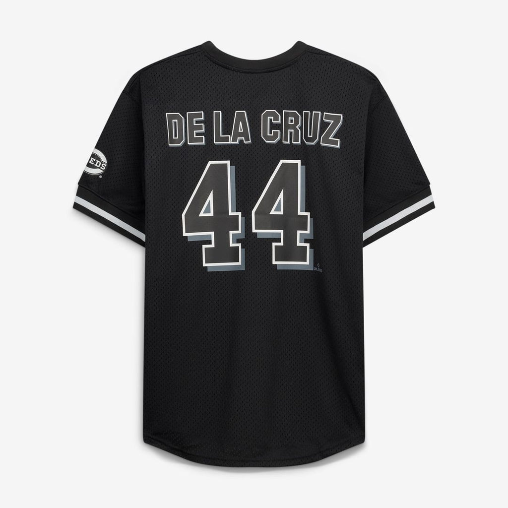 Cincinnati Reds Elly De La Cruz Fanatics Big & Tall Heavyweight Mesh Jersey - Black/White
