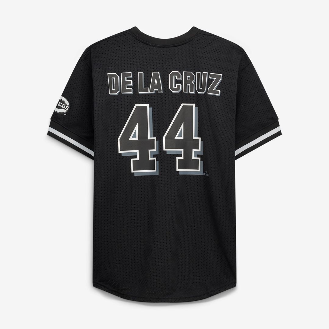 Cincinnati Reds Elly De La Cruz Fanatics Big & Tall Heavyweight Mesh Jersey - Black/White