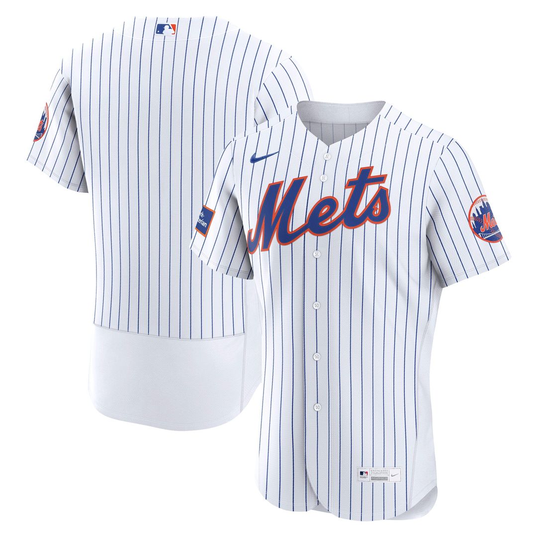 New York Mets Nike Alternate Authentic Sponsor Patch Jersey - Black