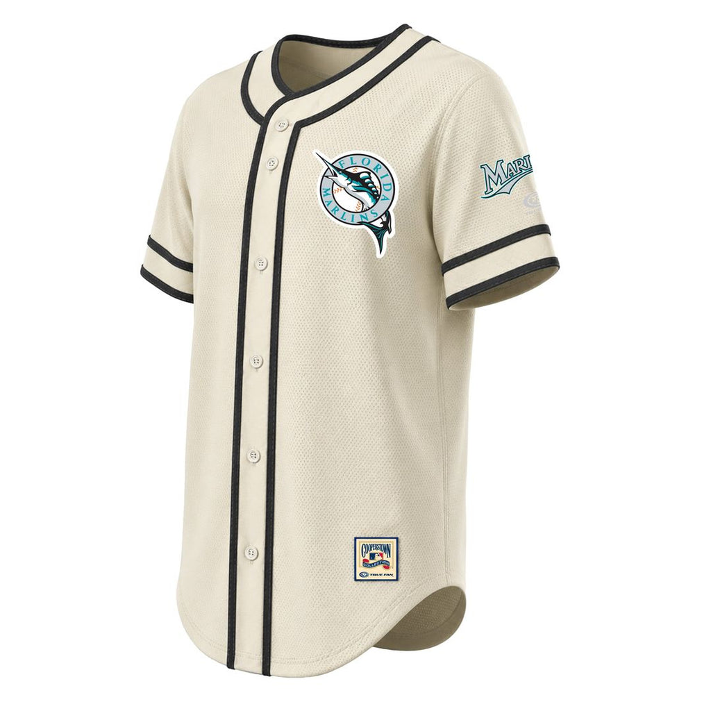 Miami Marlins Stitches Throwback Fashion Jersey - Natural
