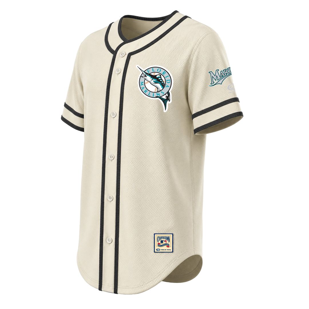 Miami Marlins Stitches Throwback Fashion Jersey - Natural