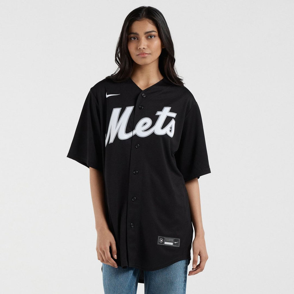 New York Mets Francisco Lindor Nike Replica Player Jersey - Black