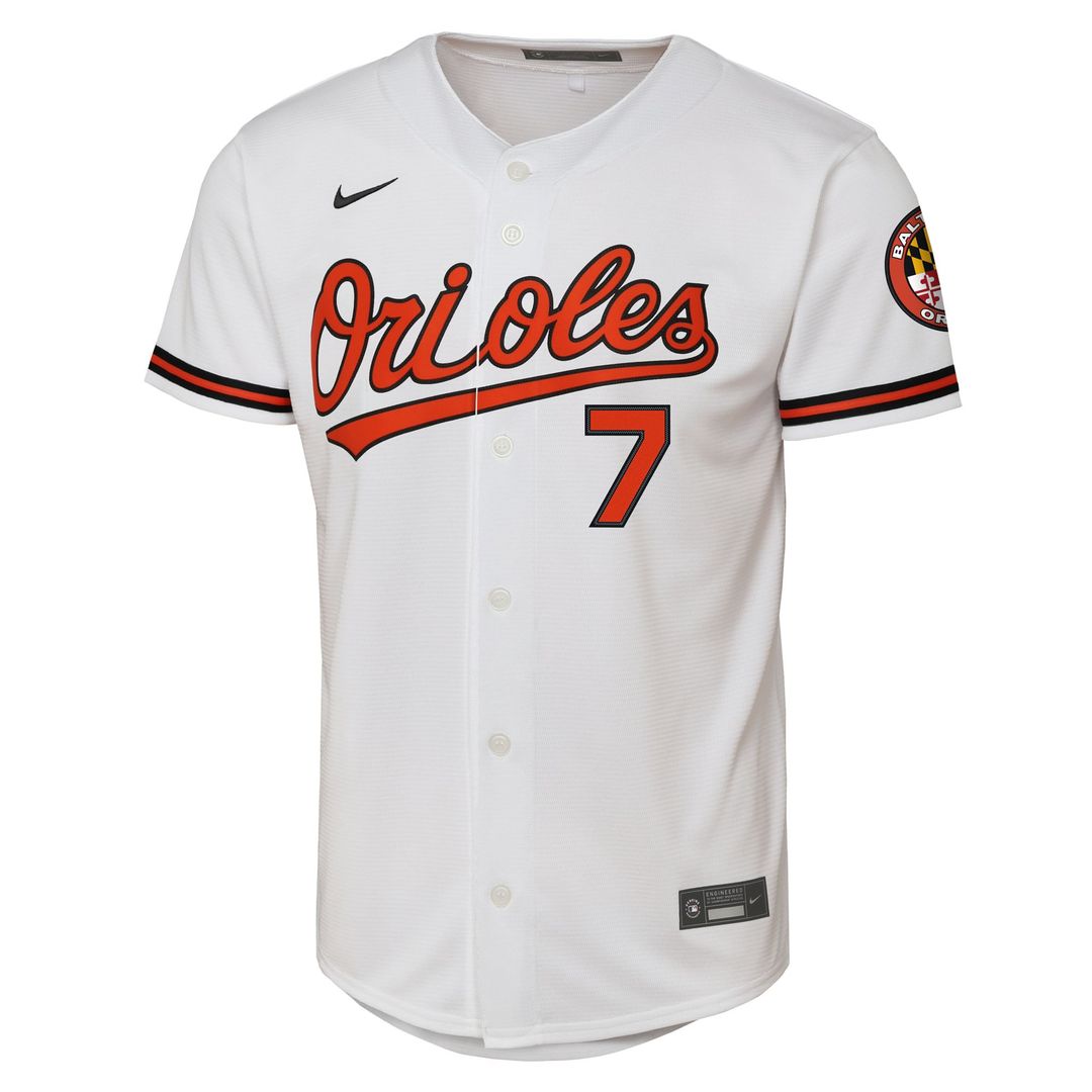 Baltimore Orioles Jackson Holliday Nike Youth Home Stadium Player Jersey - White