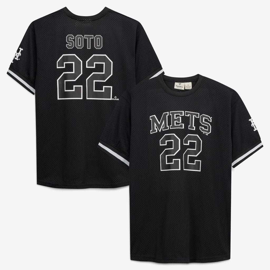 New York Mets Juan Soto Fanatics Big & Tall Heavyweight Mesh Jersey - Black/White