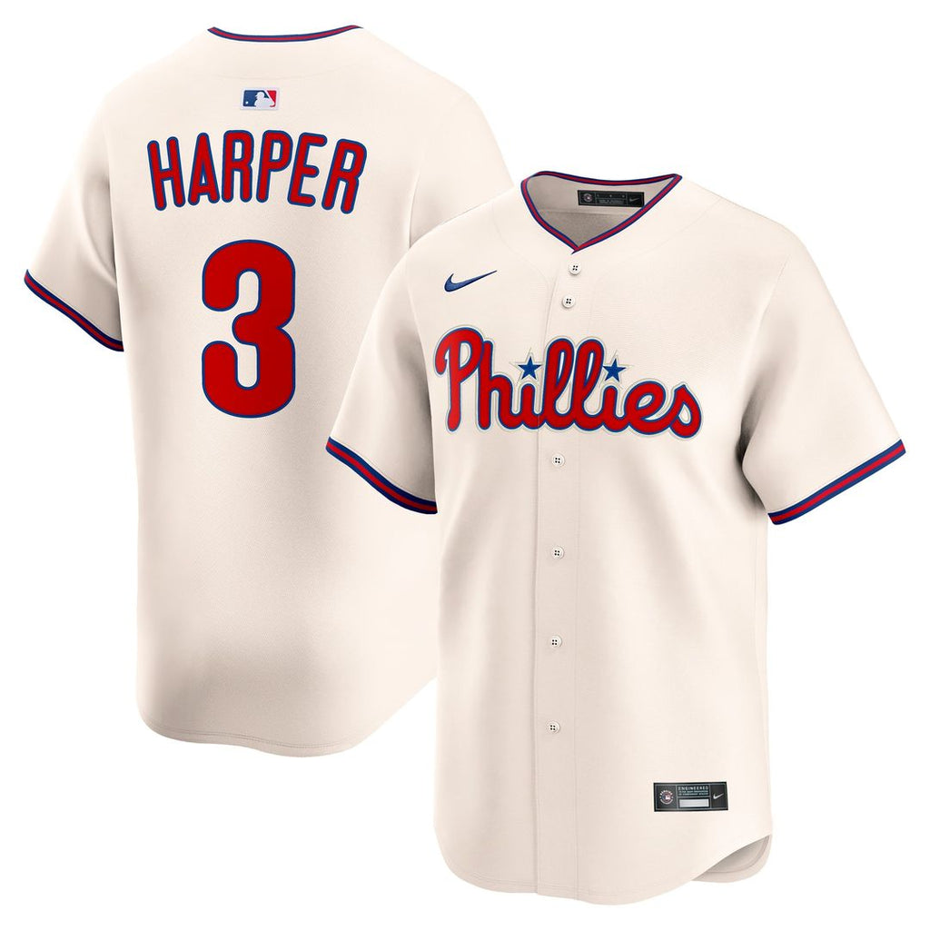 Philadelphia Phillies Bryce Harper Nike Alternate Limited Jersey - Cream