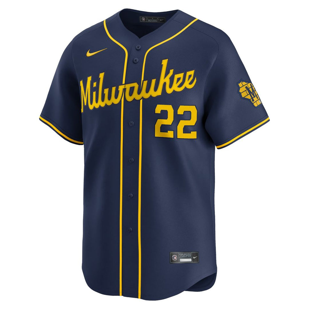 Milwaukee Brewers Christian Yelich Nike Alternate Limited Player Jersey – Navy