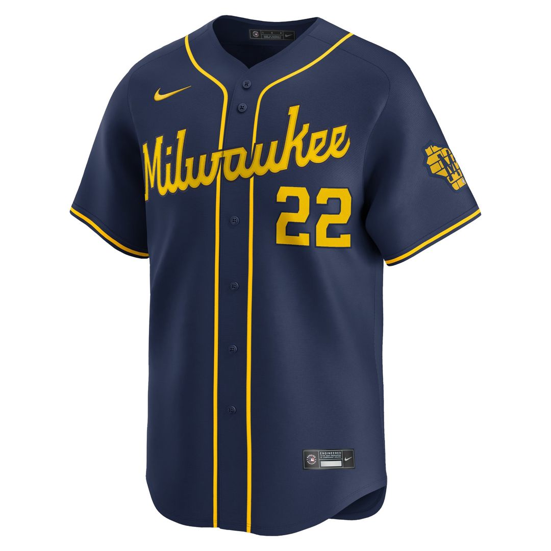 Milwaukee Brewers Christian Yelich Nike Alternate Limited Player Jersey – Navy