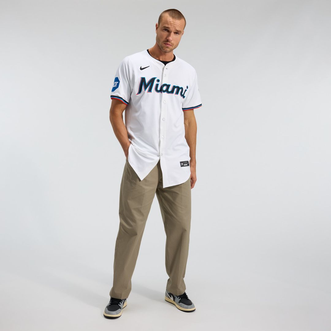 Miami Marlins Nike Home Elite Jersey - White