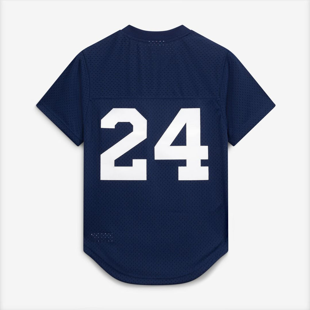 New York Yankees Rickey Henderson Mitchell & Ness Cooperstown Mesh Batting Practice Button - Up Jersey - Navy