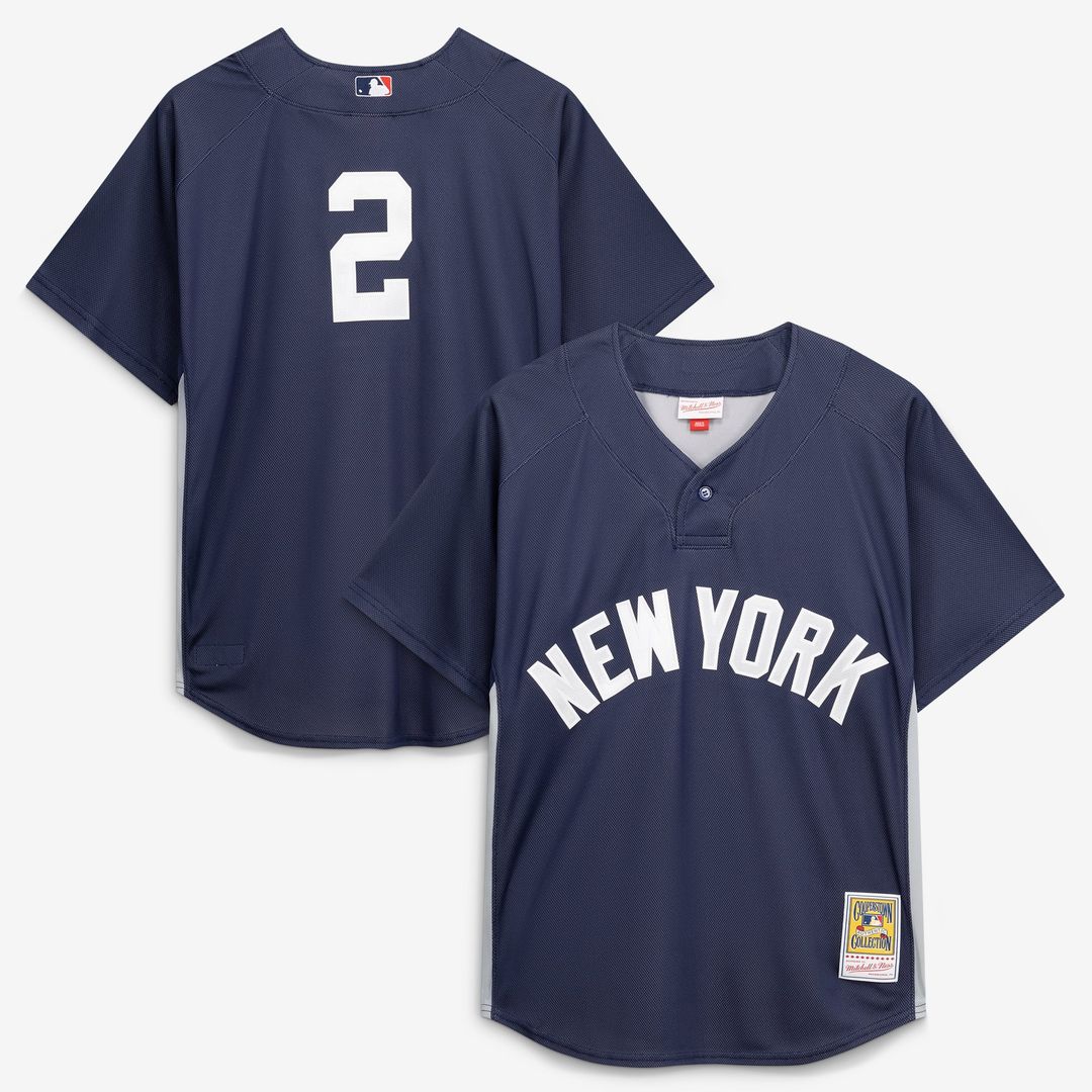 New York Yankees Derek Jeter Mitchell & Ness Authentic Batting Practice Jersey - Navy