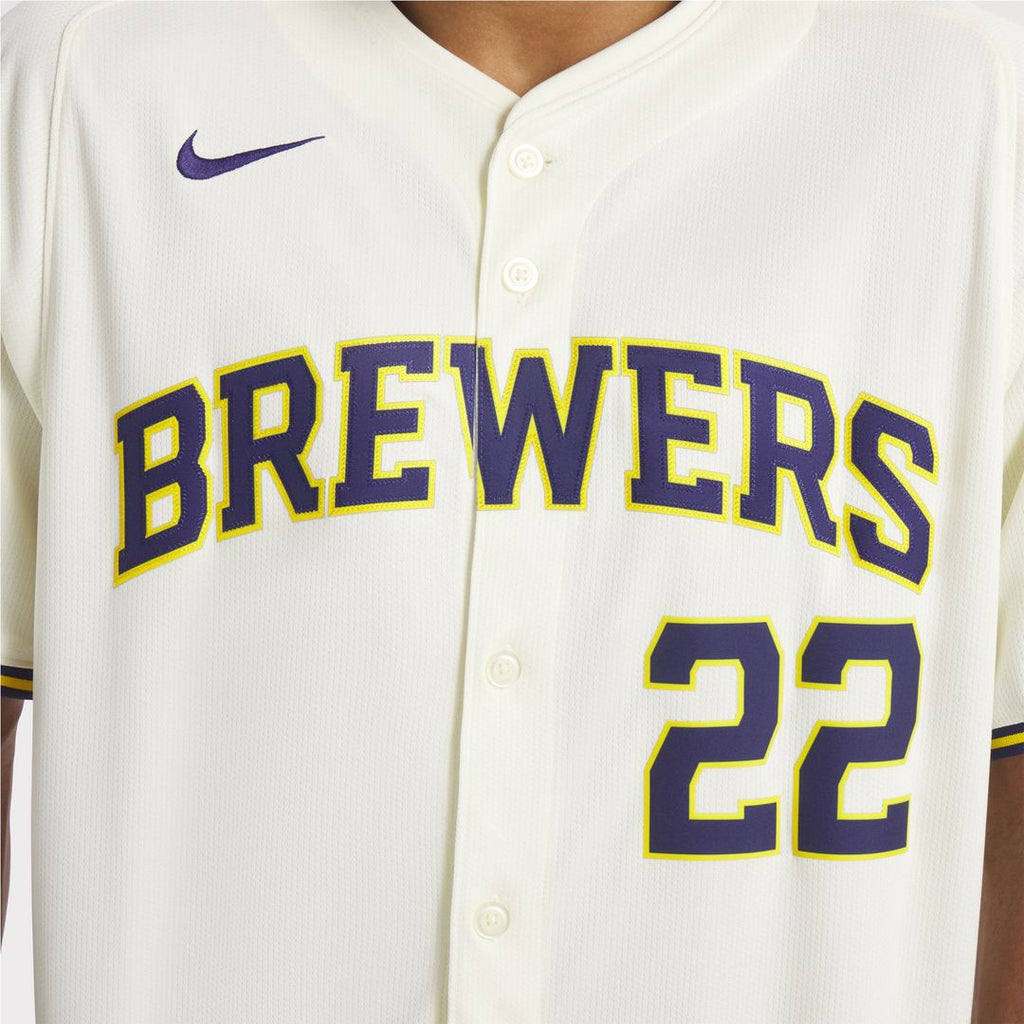 Milwaukee Brewers Christian Yelich Nike Home Limited Player Jersey - Cream