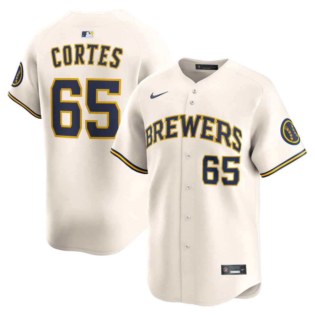 Milwaukee Brewers Nestor Cortes Nike Home Limited Player Jersey - Cream