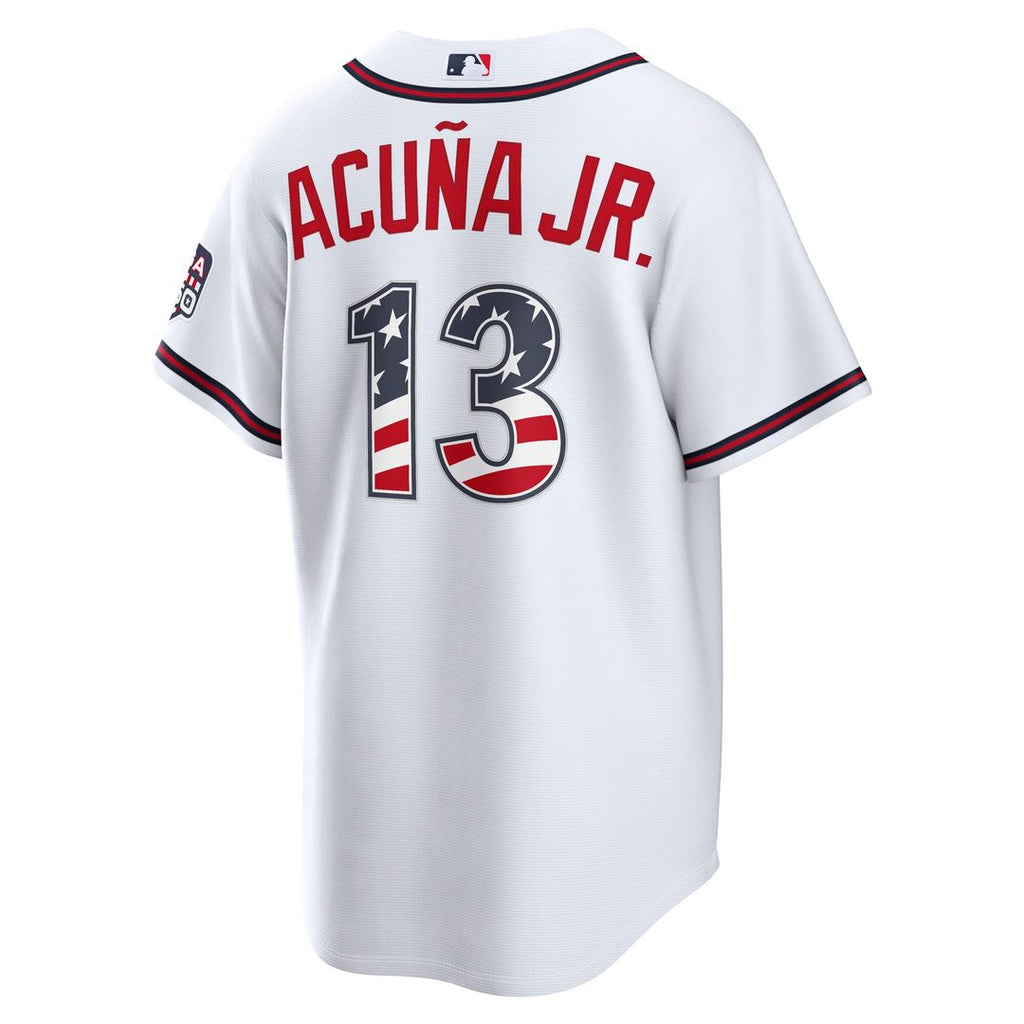 Atlanta Braves Ronald Acuña Jr. Nike USA 250 Fourth of July Home Stadium Jersey - White