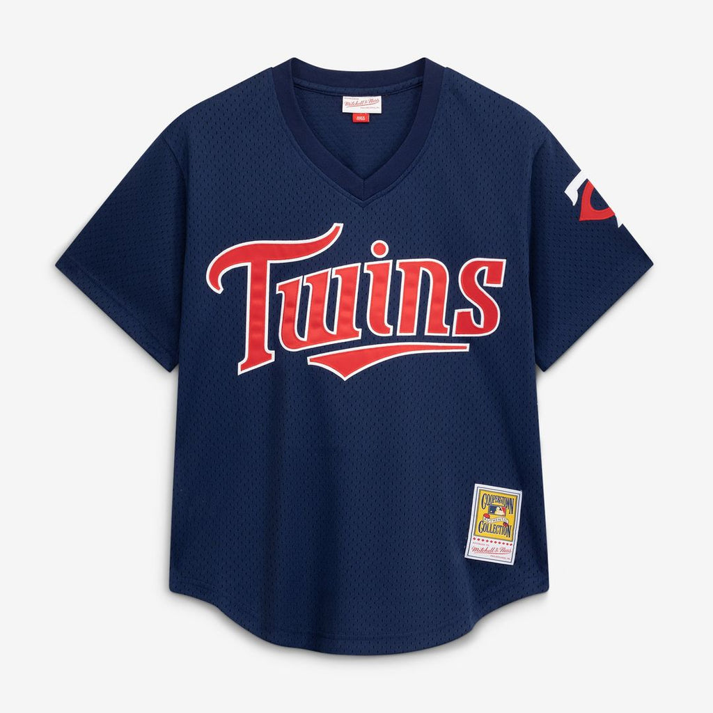 Minnesota Twins David Ortiz Mitchell & Ness 2002 Cooperstown Mesh Batting Practice Jersey - Navy