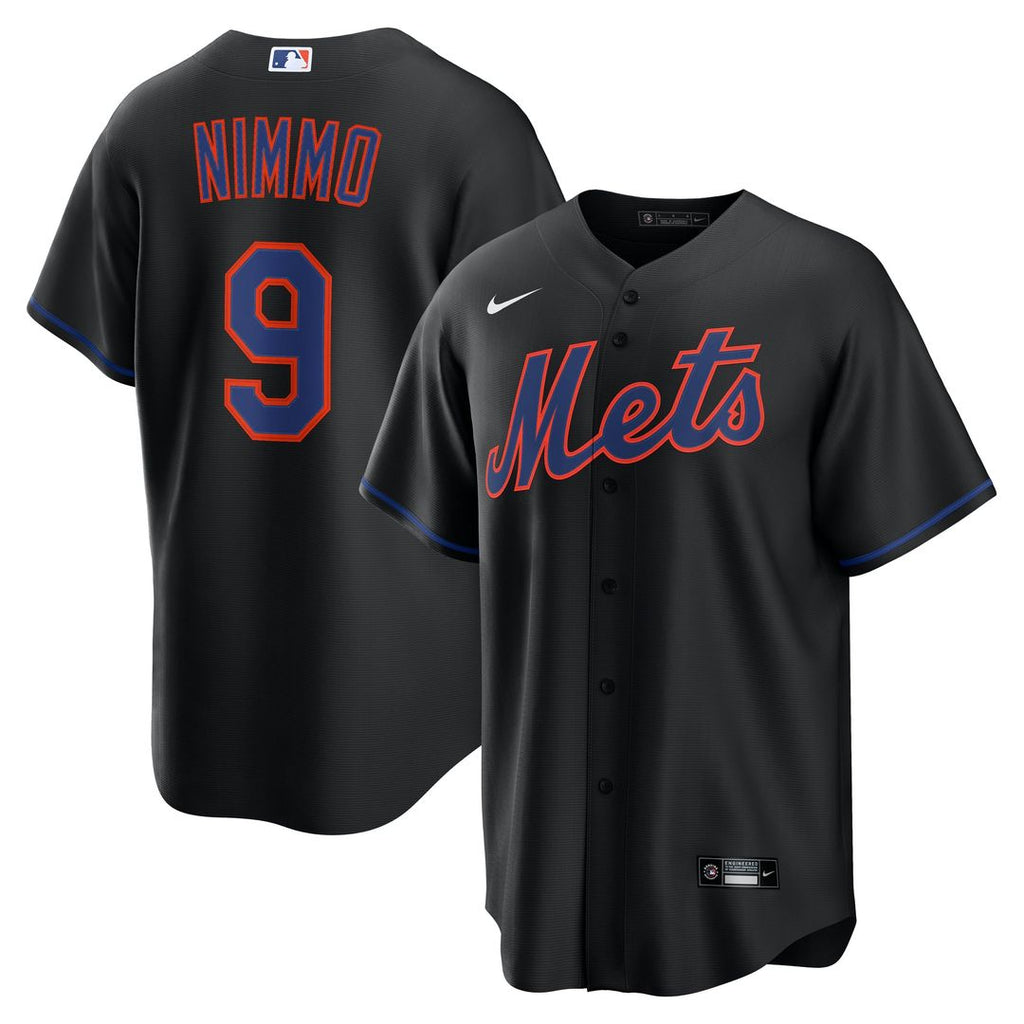 New York Mets Brandon Nimmo Nike Alternate Replica Jersey - Black