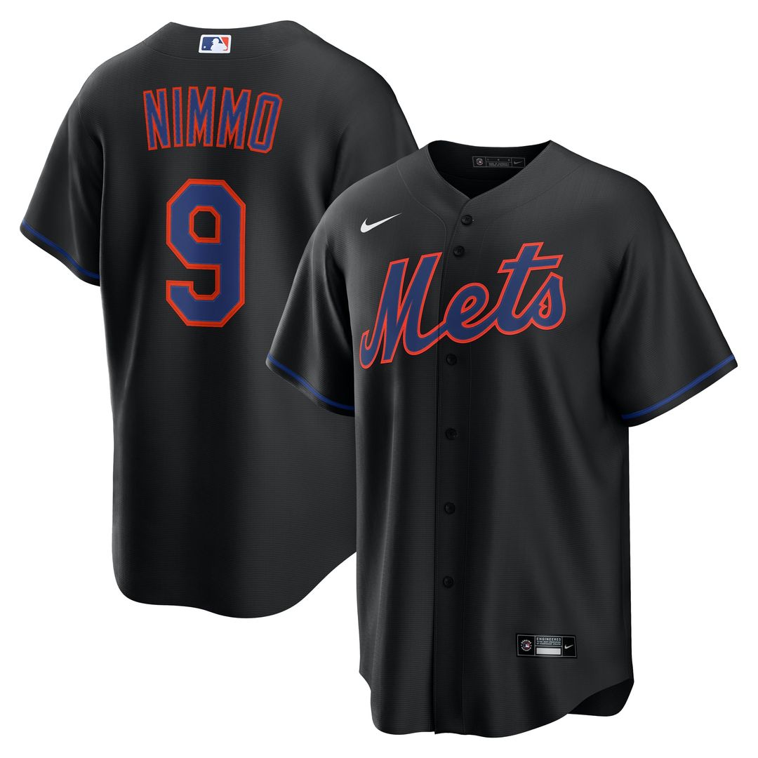New York Mets Brandon Nimmo Nike Alternate Replica Jersey - Black