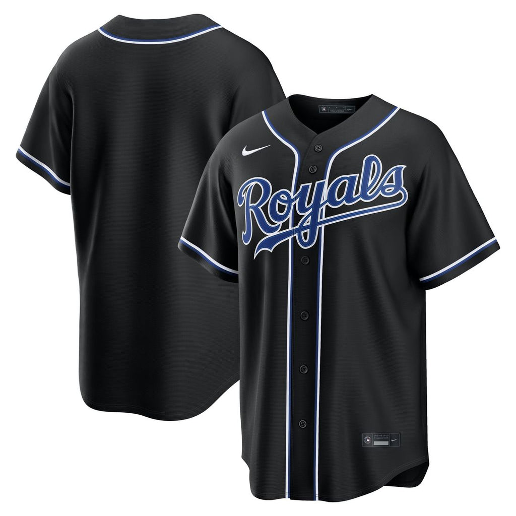 Kansas City Royals Nike Fashion Replica Black Out Jersey