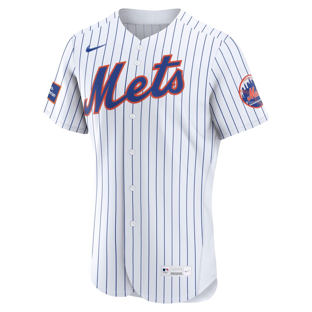 New York Mets Nike Alternate Authentic Sponsor Patch Jersey - Black