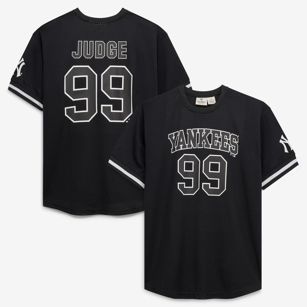 New York Yankees Aaron Judge Fanatics Big & Tall Heavyweight Mesh Jersey - Black/White