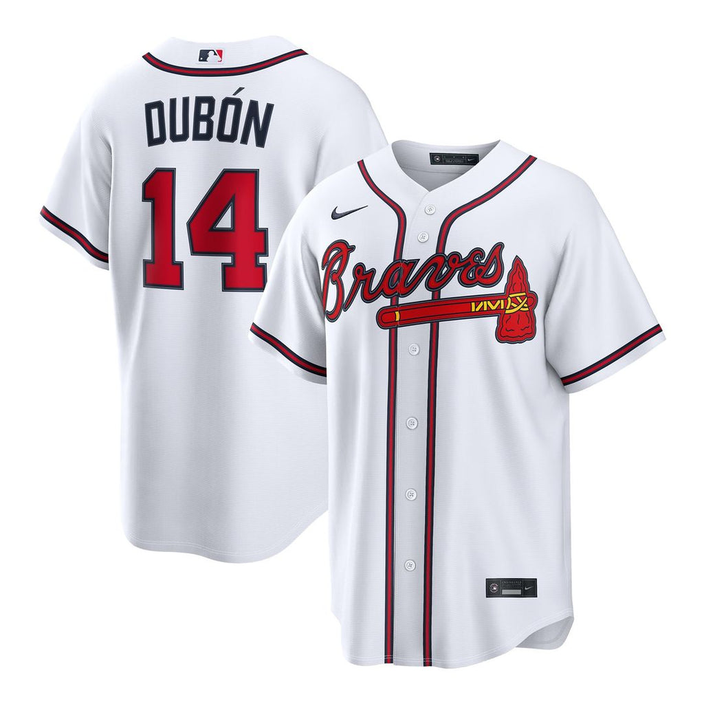 Atlanta Braves Mauricio Dub¨®n Nike Home Replica Jersey - White
